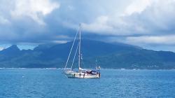 Our friends Greg and Susan on Rapture anchored next door in Tahaa
